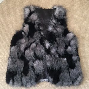 YSTRDY Washable Faux Fur Black/Grey/White Vest